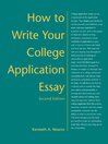How to Write Your College Application Essay By Kenneth A. Nourse